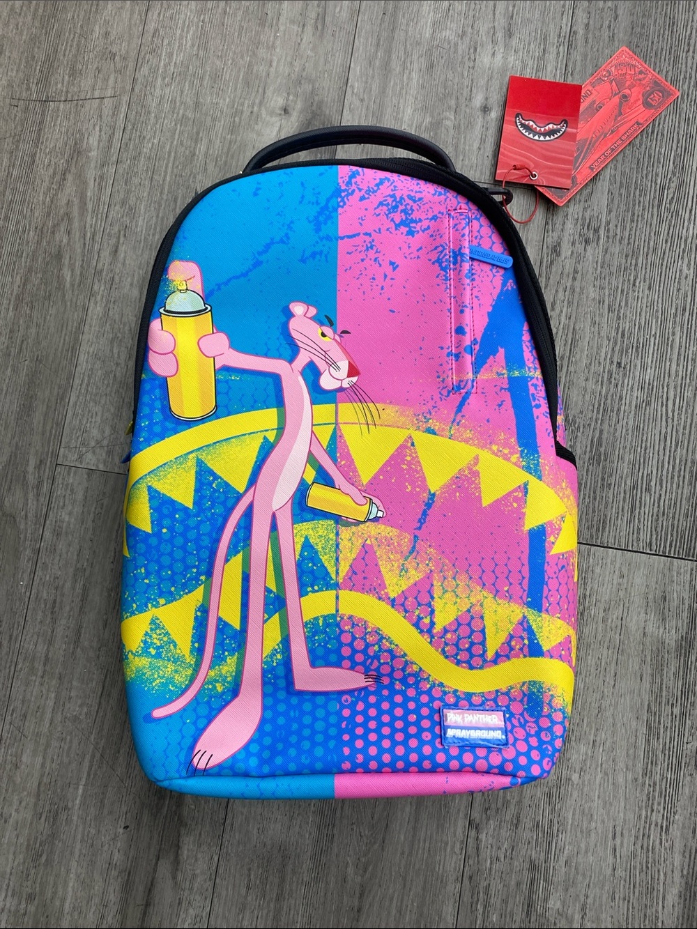 Pink Panther Sprayground Backpack – New With Tags – Black & Red
